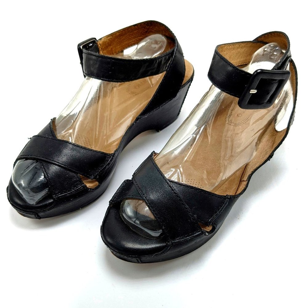 Corso Como Leather Platform Ankle Wrap Sandal